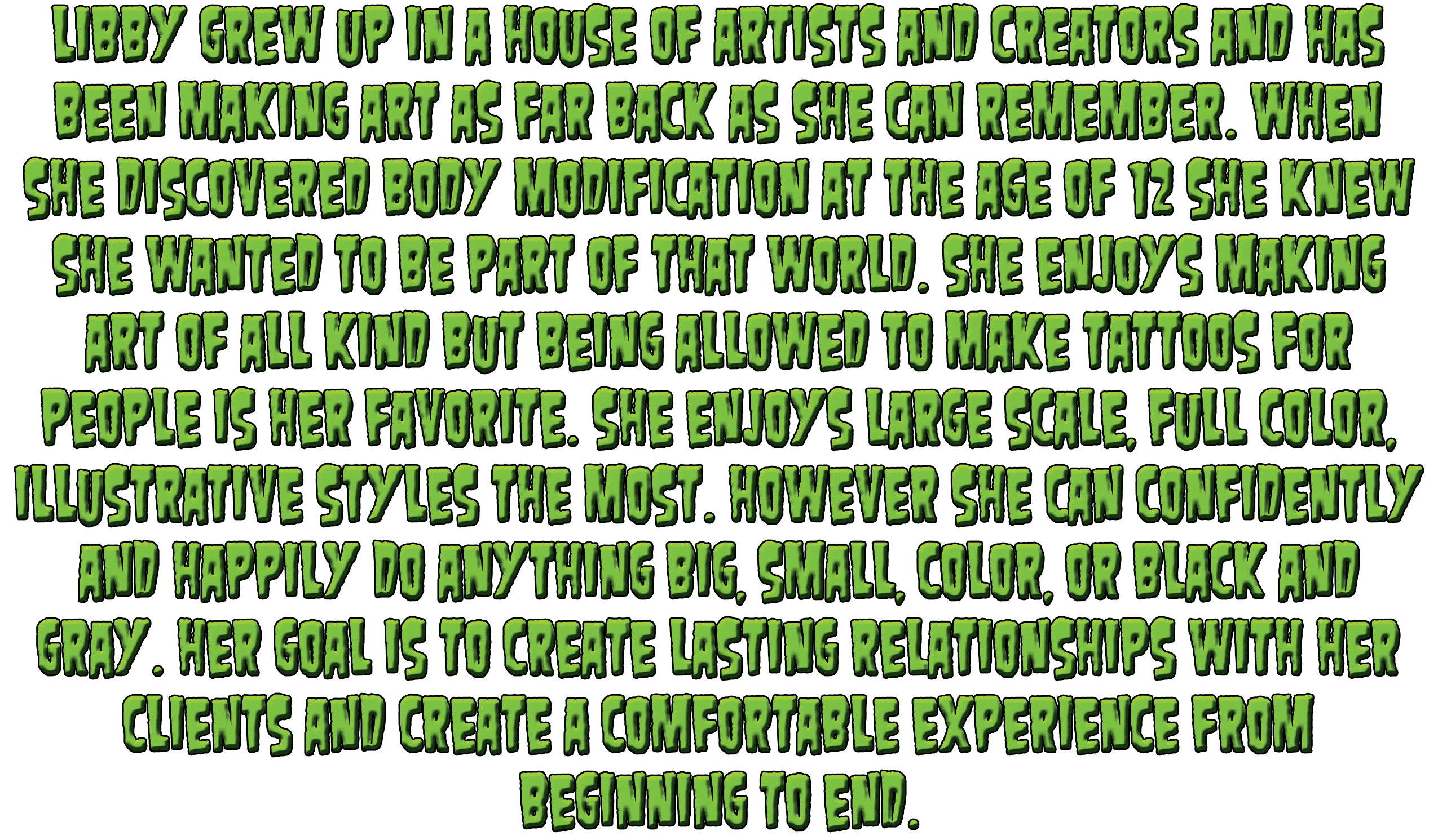 About Libby — tattoo artist biography and specialties